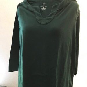 Lands End Shirt - Long Sleeve V Keyhole Neck